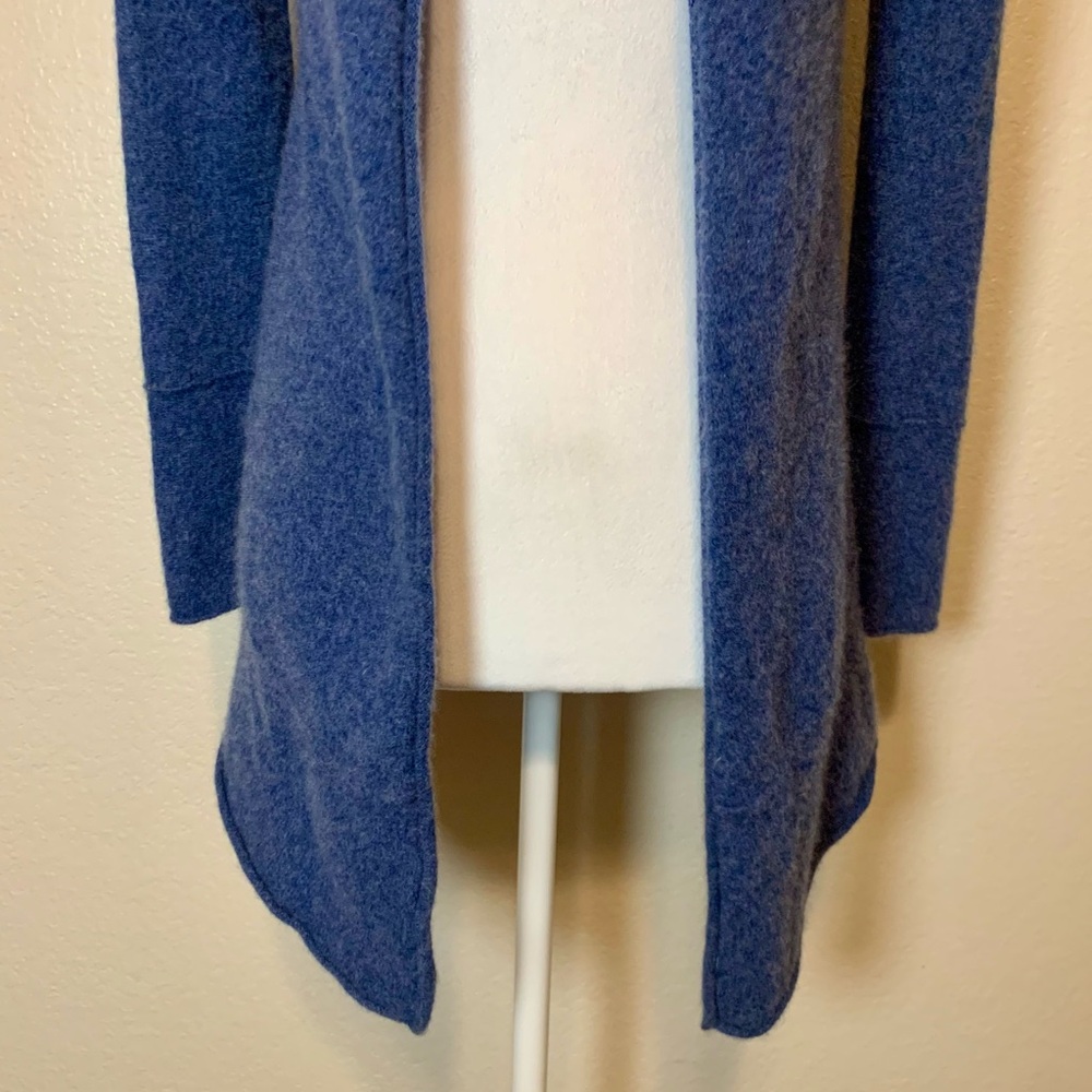 Belle France Cashmere Open Front Cardigan Sweater Blue Size Medium - Picture 4 of 13